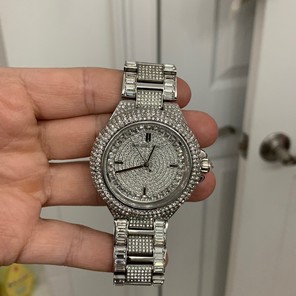 Silver diamond Michael Kors watch